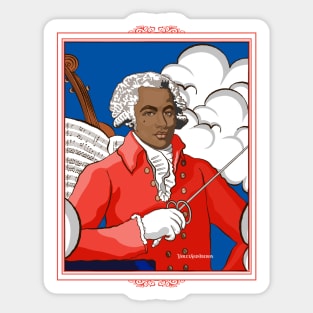 Portrait of Joseph Bologne Blue White Red Sticker